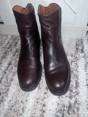 Franco Sarto Dark Brown Leather Ankle Booties